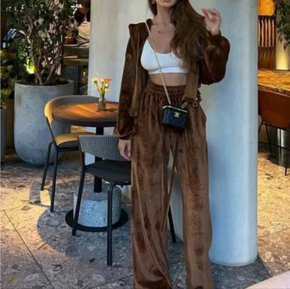 Cozy Casual Brown Pants Set